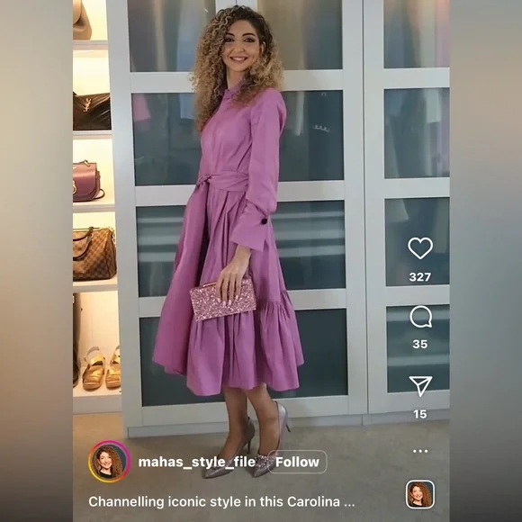 Carolina Herrera Purple Shirtdress ASO Carrie Bradshaw/SJP - Picture 16 of 16